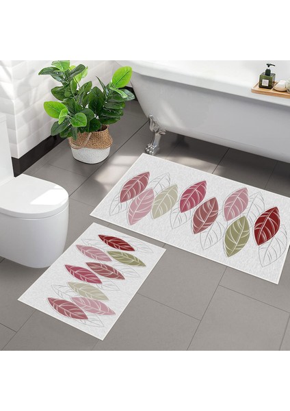 Dijital Baskılı Kaymaz Taban 2li Banyo Paspas Seti 40 x 60 - 60 x 100 Vvc