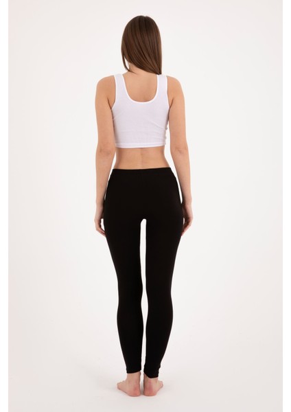 Kadın Siyah Likralı Pamuklu Modal Dar Paça Slim Fit Uzun Tayt fiyatları