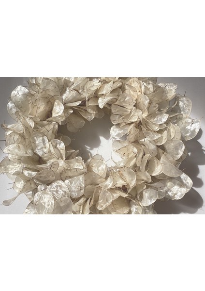 Lunaria Sedef Çiçeği Parıltı Çelenk 25 cm