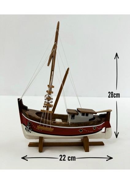 Ayhan Kotra, Çektirme, Yelkensiz Ahşap Maket Gemi Modeli Hediye Kotra - Kişiselleştirilebilir El Yapımı Ev, Ofis Hediyesi ve Aksesuarı