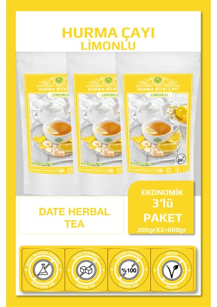 Hurma Çayı Limonlu 200 gr x 3