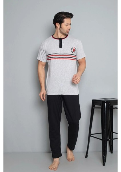 Dreamy Pamuklu Kısa Kollu Düğmeli Yaka Erkek Pijama Takımı fiyatları