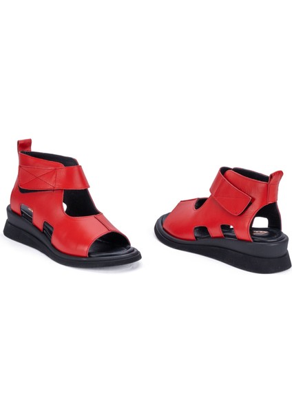 Kadın Deri Rahat Dolgu Topuklu Hafif Günlük Sandalet Ayakkabı fırsatları