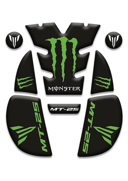 Wolf Tank Pad Siyah-Yeşil Yamaha Mt-25 2020-2023