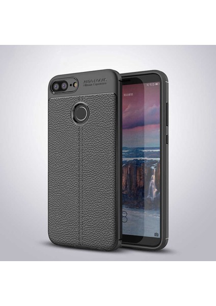Huawei Honor 9 Lite Kılıf Deri Görünümlü Silikon Zipax-Zr-Niss