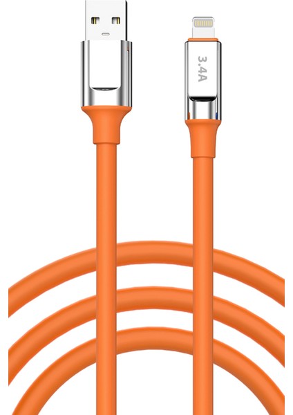 Apple Iphone 7 Plus Şarj Kablosu 3.4A Lightning - SC64L-TURUNCU