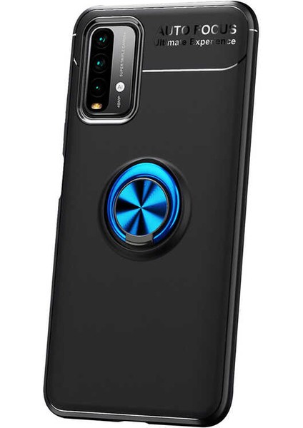 Xiaomi Redmi 9t Kılıf Ravel Yüzüklü Standlı Silikon Kapak