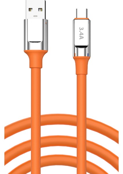 Poco F3 Şarj Kablosu Type C 3.4A Hızlı Şarj - SC65T-TURUNCU