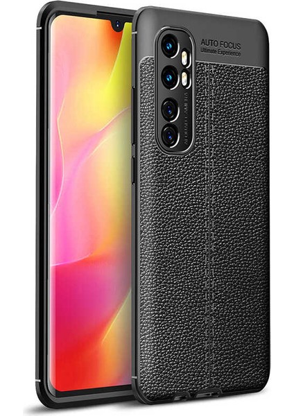 Xiaomi Mi Note 10 Lite Kılıf Deri Görünümlü Silikon Zipax-Zr-Niss