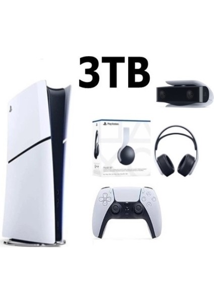 Playstation 5 Slim Dijital 3tb+Ps5 Kamera +3d Plus Kulaklık