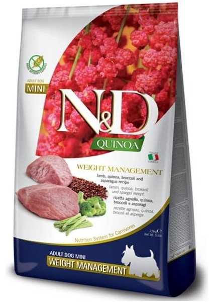 Nd Quinoa Weight Management Mini Yetişkin Köpek Maması 2.5 kg