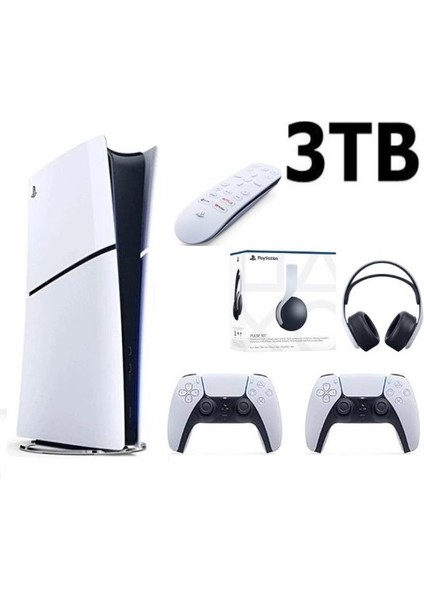 Playstation 5 Slim Dijital Edition 3tb +2.dualsense + Media Kumanda +3d Plus Kulaklık
