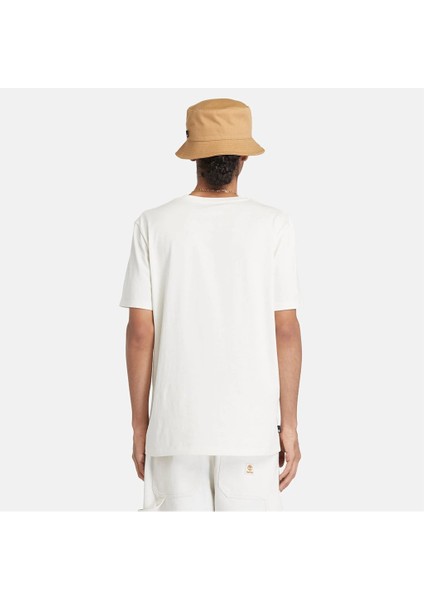 Linear Logo Erkek Beyaz Yuvarlak Yaka Tişört modelleri