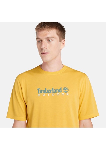 Anti Uv Outdoor Graphic Erkek Sarı Yuvarlak Yaka Tişört fiyatları
