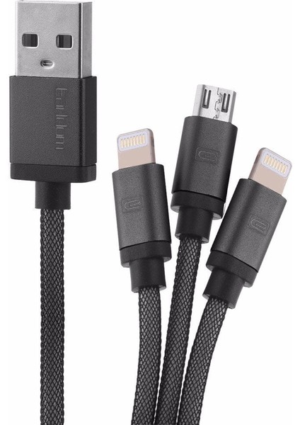 ET-867 iphone 5/5s/5c/6/6s/7, Samsung, LG, Sony, HTC Telefonlarla uyumlu USB şarj kablosu