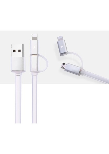Fast Charg Data led ışıklı USB Şarj Kablosu (Hızlı şarj) Gri iphone 5/5s/5c/6/6s/7, ipad mini, ipad 3/4 ve Samsung Galaxy Serileri