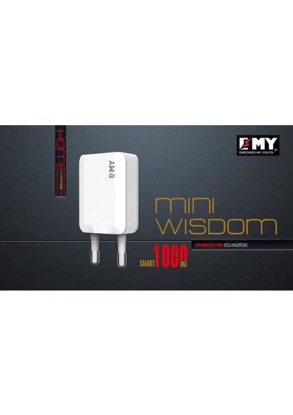 My-223 Android Şarj Aleti USB Çıkışlı Samsung Galaxy S3/4/5/6/7, LG G3/4, Sony Xperia Serisi uyumlu