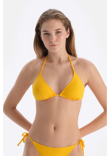 Sarı Üçgen Küçük Bikini Üst