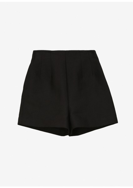 Yüksek Bel Normal Siyah Kadın Şort 49KJL900X