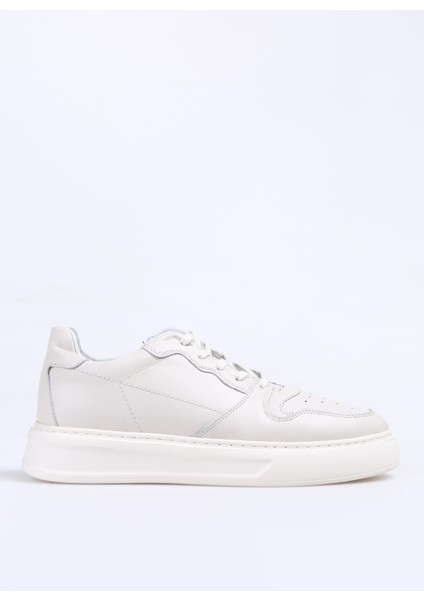 Ekru Erkek Deri Sneaker Aelı