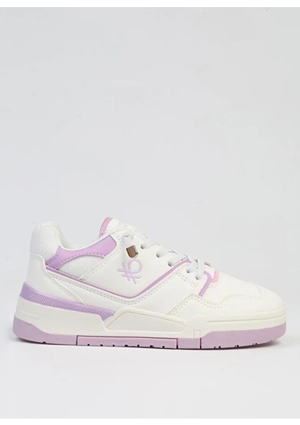 Beyaz - Lila Kadın Sneaker BNI-10082