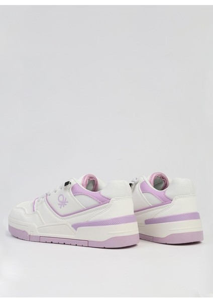 Beyaz - Lila Kadın Sneaker BNI-10082