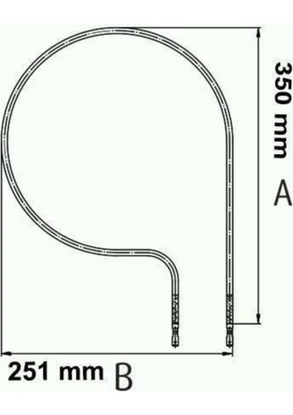 650W Fırın Rezistansı Flanşlı Mide Tipi 220V 356X240MM Yerli