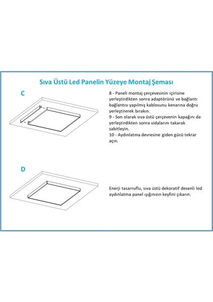 60X60 LED Panel Sıva Üstü Desenli Tekli 46510007SU