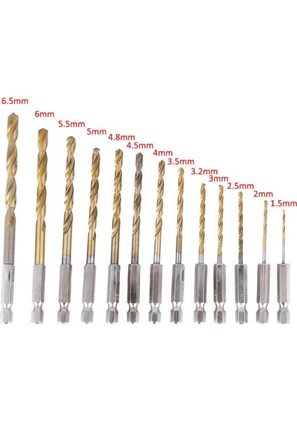 Matkap Uçları 13 Adet 1 56 5mm Altıgen Saplı Çelik Kaplı Matkap Uçlarıkalite Bizim Kültürümüzdür (Yurt Dışından)