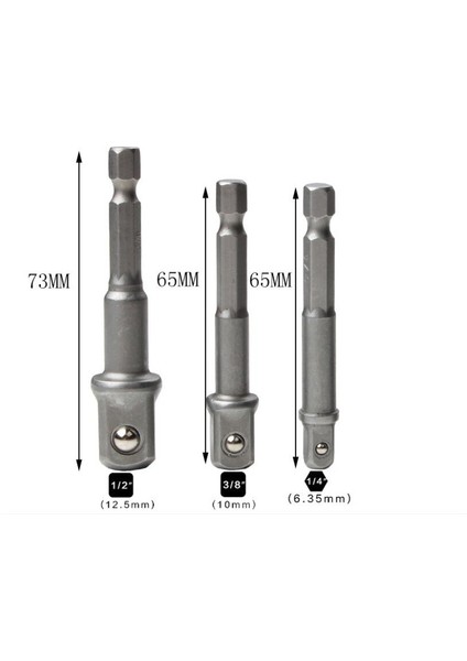 3 Adet Altıgen Anahtar Sürücü Güç Shank Matkap Soket Adaptörü Bit Adaptör Seti 1/4 Tornavida Araçları (Yurt Dışından)