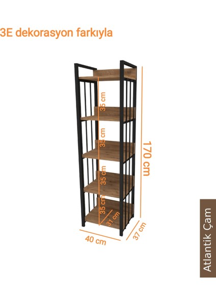 3E Dekorasyon Yapı Mutfak Dolabı Raflı Mikrodalga Dolabı Çok Amaçlı Düzenleyici Banyo Dolabı Kiler Rafı Mdf 170 cm