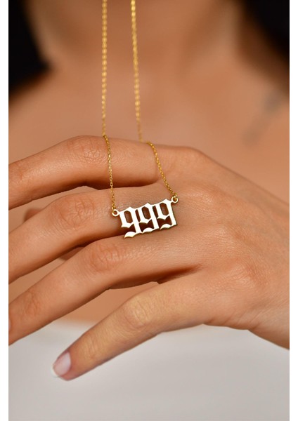Gold 999 Melek Sayısı Gümüş Kolye