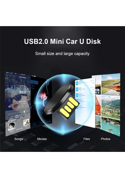 Mini Kısa Araba U Disk Pendrive USB Flash Sürücü Memory Stick 16GB (Yurt Dışından)