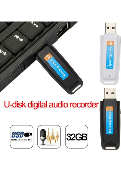 USB Flash Sürücü Dijital Ses Kaydedici (Beyaz) (Yurt Dışından) fırsatları