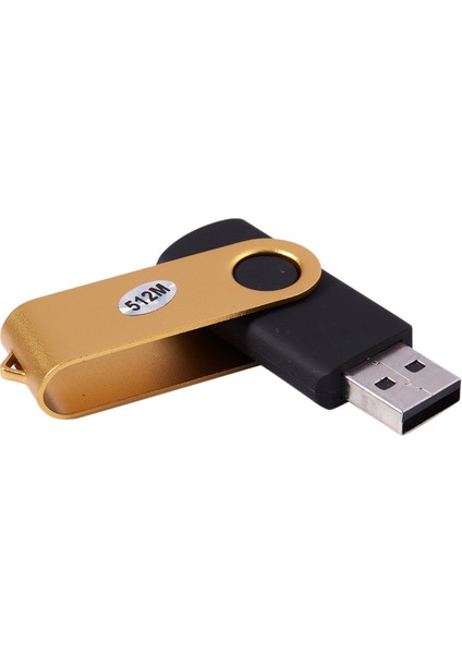 512M Döner Döner USB Flash Bellek Sürücüsü Çubuk U Disk Altın (Yurt Dışından) indirimleri