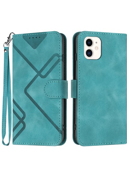 iPhone 11 Için Kılıf Kart Yuvası Standlı Flip Cüzdan Pu Deri Manyetik Kapak (Yurt Dışından)