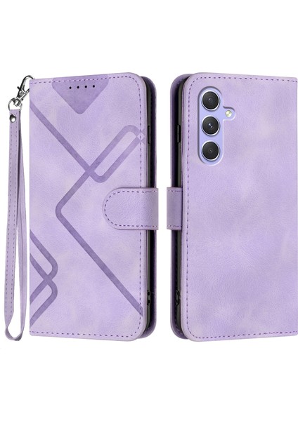 Samsung Galaxy A55 Için Kılıf Kart Yuvası Standlı Flip Cüzdan Pu Deri Manyetik Kapak (Yurt Dışından)