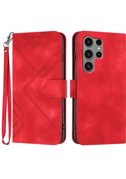 Samsung Galaxy S24 Ultra Için Kılıf Kart Yuvası Standlı Flip Cüzdan Pu Deri Manyetik Kapak (Yurt Dışından)