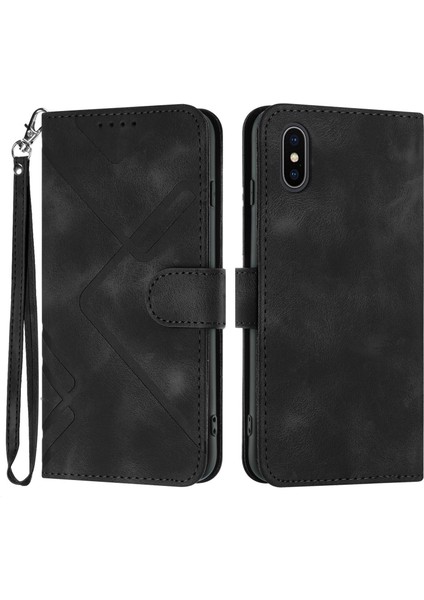 iPhone Xs Max Için Kılıf Kart Yuvası Standlı Flip Cüzdan Pu Deri Manyetik Kapak (Yurt Dışından)