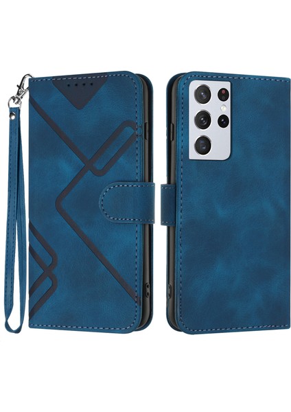Samsung Galaxy S21 Ultra Için Kılıf Kart Yuvası Standlı Flip Cüzdan Pu Deri Manyetik Kapak (Yurt Dışından)