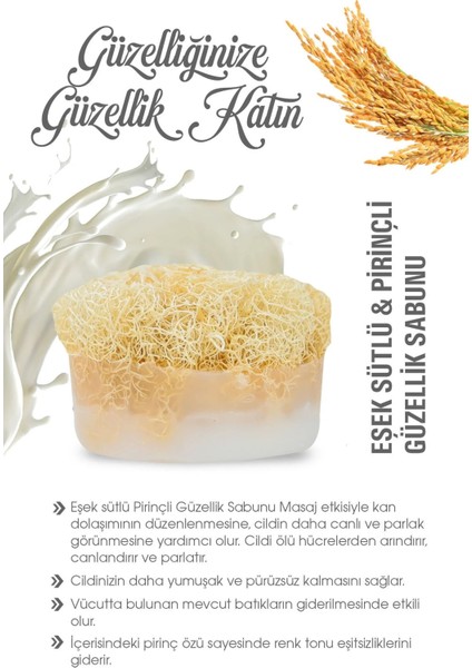 Eşek Sütlü Pirinçli Güzellik Sabunu - 130 Gr fiyatları
