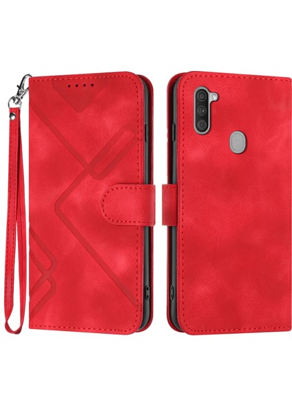 Samsung Galaxy A11 Için Kılıf Kart Yuvası Standlı Flip Cüzdan Pu Deri Manyetik Kapak (Yurt Dışından)