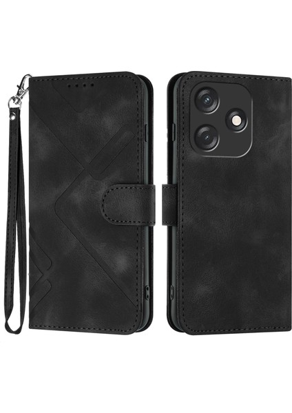 Tecno Spark 10C Için Kılıf Kart Yuvası Standlı Flip Cüzdan Pu Deri Manyetik Kapak (Yurt Dışından)