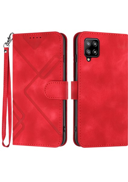 Samsung Galaxy A22 4g Için Kılıf Kart Yuvası Standlı Flip Cüzdan Pu Deri Manyetik Kapak (Yurt Dışından)