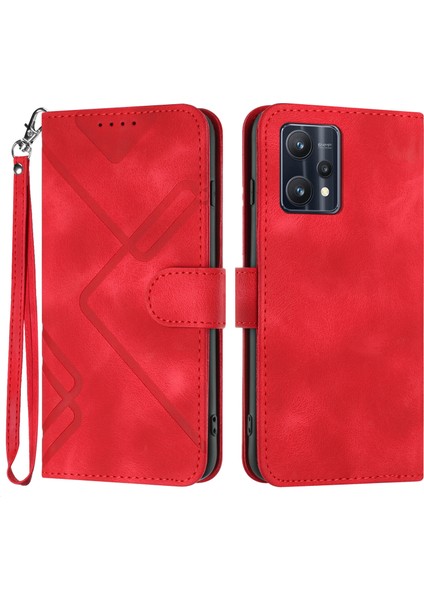 Realme 9 Pro Plus Için Kılıf Kart Yuvası Standlı Flip Cüzdan Pu Deri Manyetik Kapak (Yurt Dışından)