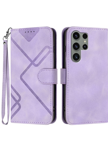 Samsung Galaxy S24 Ultra Için Kılıf Kart Yuvası Standlı Flip Cüzdan Pu Deri Manyetik Kapak (Yurt Dışından)