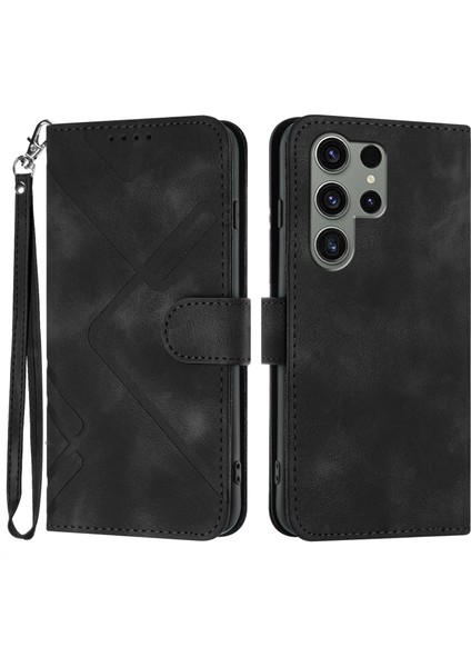 Samsung Galaxy S24 Ultra Için Kılıf Kart Yuvası Standlı Flip Cüzdan Pu Deri Manyetik Kapak (Yurt Dışından)