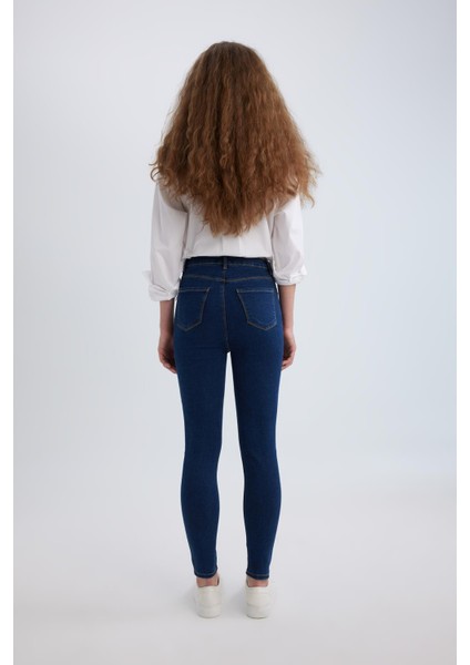 Jegging Yüksek Bel Bilek Boy Dar Paça Basic Düz Jean Pantolon B7498AX24SP