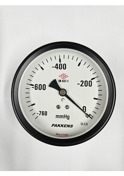 Çap 100 Arkadan -760/0 Mmhg Kuru Vakummetre