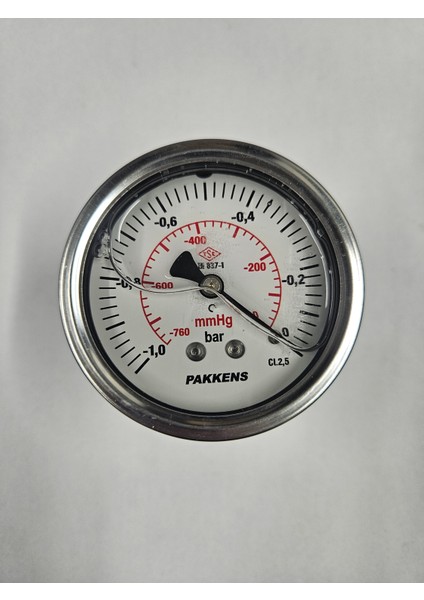Çap 63 Arkadan -1/0 Bar Gliserinli Vakummetre